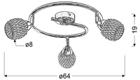 Candellux - Clear Lampa Sufitowa Spirala 3X40W G9 Transparentny