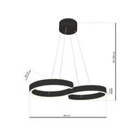 Milagro - Lampa wisząca INFINITY BLACK 60W LED