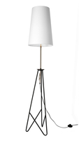 TAFLO LAMPA PODŁOGOWA CZARNO ZŁOTA 1X60W E27 ABAŻUR BIAŁY