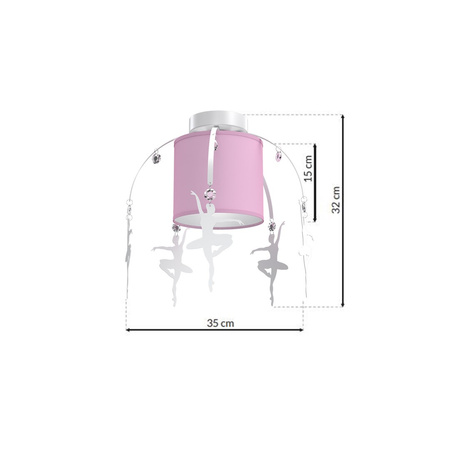 Milagro - Lampa sufitowa BALETNICA PINK 1xE27