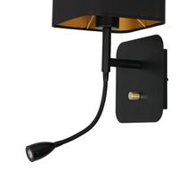 Milagro - Kinkiet NAPOLI BLACK/GOLD 1xE27 + 1W LED