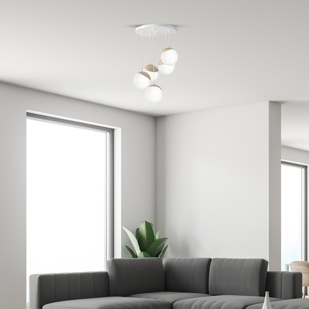Milagro - Lampa wisząca SFERA WOOD 5xE14
