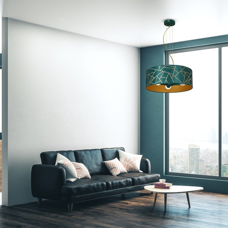 Milagro - Lampa wisząca ZIGGY WHITE Gold/Bottle green  3xE27