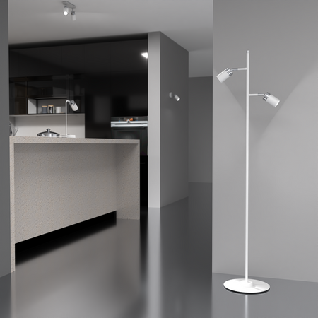 Milagro - Lampa podłogowa JOKER WHITE/CHROME 2xGU10