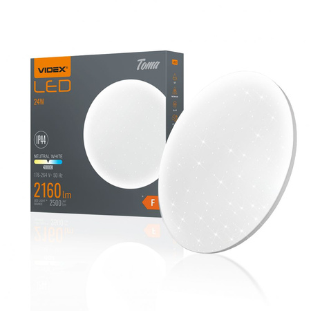 Plafon LED oprawa okrągła biała gwiazdki niebo 24W