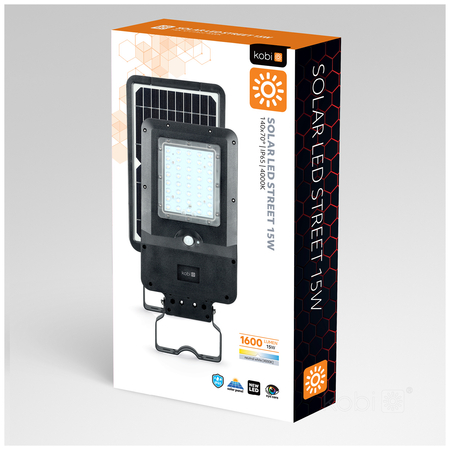 Oprawa drogowa z czujnikiem ruchu Solar LED STREET 15W 4000K IP65 Kobi
