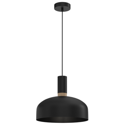 Milagro - Lampa wisząca MALMO BLACK/WOOD 1xE27
