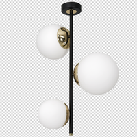 Milagro - Lampa sufitowa SPARTA BLACK / GOLD 3xE14