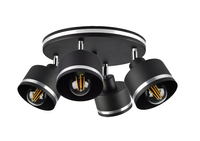 Wama lampa sufitowa czarny 4x40w e27 klosz czarny+srebrny