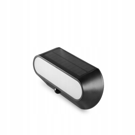 Lampa Solarna Kinkiet Ścienna z Czujnikiem Ruchu Czarna 500 Lumenów 5000K VL-BHSO-001-S