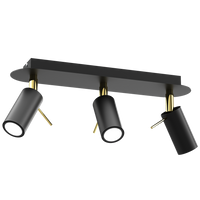 Milagro - Lampa sufitowa PRESTON GOLD/BLACK 3x mini GU10