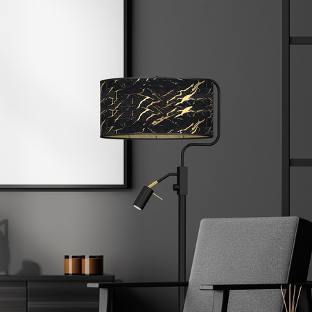 Milagro - Lampa podłogowa SENSO Black/Gold 1xE27 + 1x mini GU10