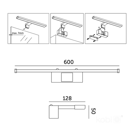 Kinkiet LED LUMIREFLECT 12W 4000K czarny Kobi Design