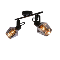 Randi lampa sufitowa listwa czarny matowy 2x15w e14 klosz dymiony
