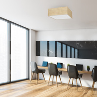 Milagro - Lampa sufitowa MARSHALL WHITE / RATTAN 2xE27