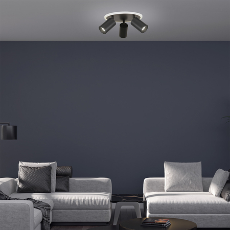 Plafon Parma 3 okrągły czarny 3xGU10 LED CCT