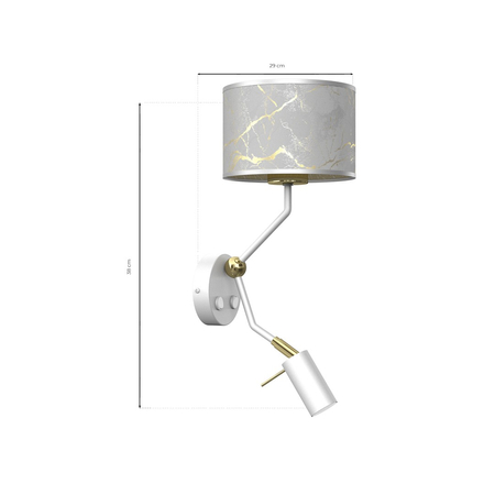 Milagro - Kinkiet SENSO White/Gold 1xE27 + 1x mini GU10