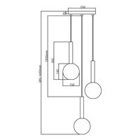 Milagro - Lampa wisząca NIKO GOLD 3xG9