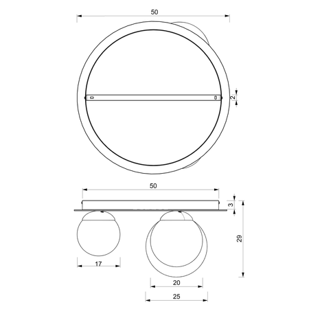 Milagro - Lampa sufitowa PLATO 2xE14 + 1xE27