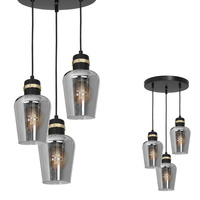 Milagro - Lampa wisząca RICHMOND BLACK / GOLD 3xE27  Koło