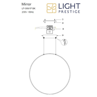 Lampa wisząca Mirror L czarna IP44 LED CCT