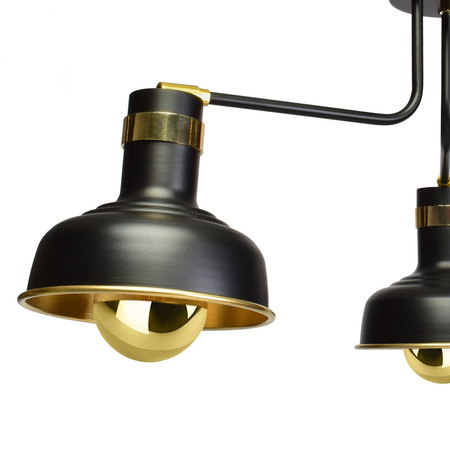 Milagro - Lampa sufitowa MARGO 3xE27 BLACK/GOLD 3xE27