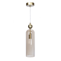 Lampa Dekoracyjna Wisząca Szklana AM203 1xE14 Złota REGINA