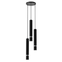 Milagro - Lampa wisząca JOKER BLACK/CHROME 3xGU10