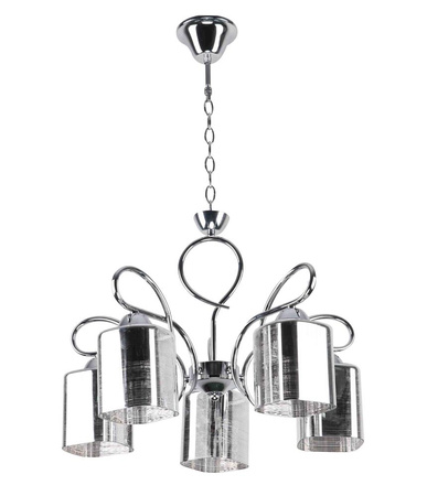 Candellux - Italo Lampa Wisząca Chromowy 5X40W E27 Klosz Srebrny