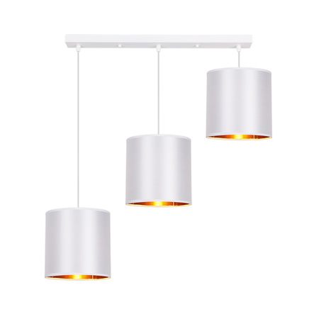 atlanta lampa wisząca biały 3x40w e27 abażur biały