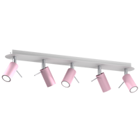 Milagro - Lampa sufitowa PRESTON PINK/WHITE 5x mini GU10