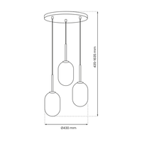 Milagro - Lampa wisząca ALIAS BLACK 3xE14 koło