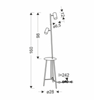 Candellux - Perret Lampa Podłogowa Czarny+Złoty Matowy 2X15W Gu10 Klosz Czarny