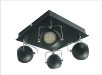 PLAFON TONY 4X3W LED GU10 CZARNY MATOWY