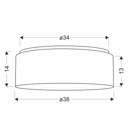 SFONDO 2 ampla sufitowa 38 cm biały 2x40W E27 abażur frappe
