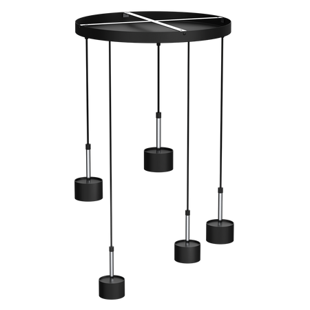 Milagro - Lampa wisząca ARENA BLACK/SILVER 5xGX53