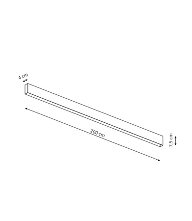 Magnetic szyna wpuszczana 2 m czarna