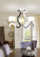 AMBROSIA 1 LAMPA WISZĄCA 3X40W E14 + 18,4W LED CHROM