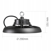 Lampa LED High Bay Oświetlenie Przemysłowe 150W IP65 27000 Lumenów Czarna