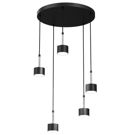Milagro - Lampa wisząca ARENA BLACK/SILVER 5xGX53