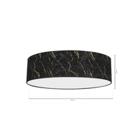 Milagro - Lampa sufitowa SENSO Black/Gold 3xE27 Ø60cm