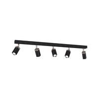 Milagro - Lampa sufitowa SOLO SAWN BLACK / PATINATED WOOD 5x mini GU10