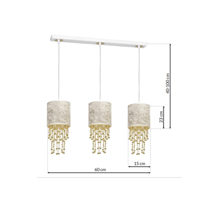Milagro - Lampa wisząca ALMERIA WHITE/GOLD 3xE27