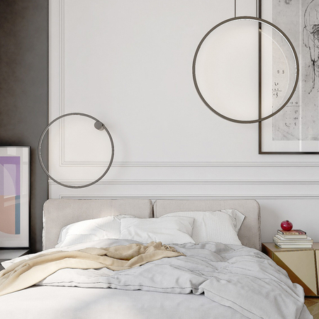 Lampa wisząca Mirror L czarna IP44 LED CCT
