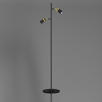 Milagro - Lampa podłogowa JOKER BLACK/GOLD 2xGU10