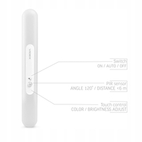 Lampa LED Videx Lampka Nocna 3 Barwy Światła 150 Lumenów USB C VL-NL013W-SR