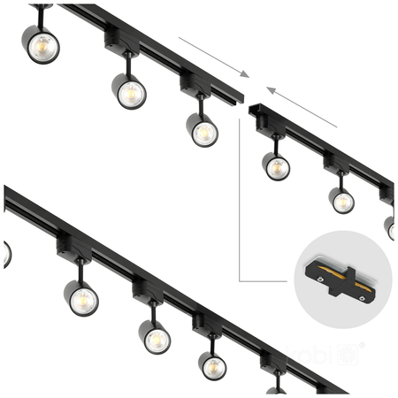 Zestaw szynoprzewód 1-obwodowy NEXTRACK GO 4xGU10 1m czarny Kobi