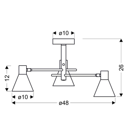 LESS LAMPA WISZĄCA 3X40W E14 CZARNY MATOWY