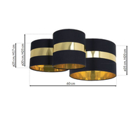 Milagro - Lampa sufitowa PALMIRA BLACK / GOLD 3xE27