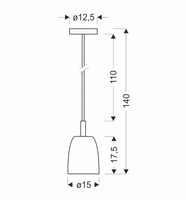 LAMPA WISZĄCA MODENA 1 ZŁOTY 140x15x15